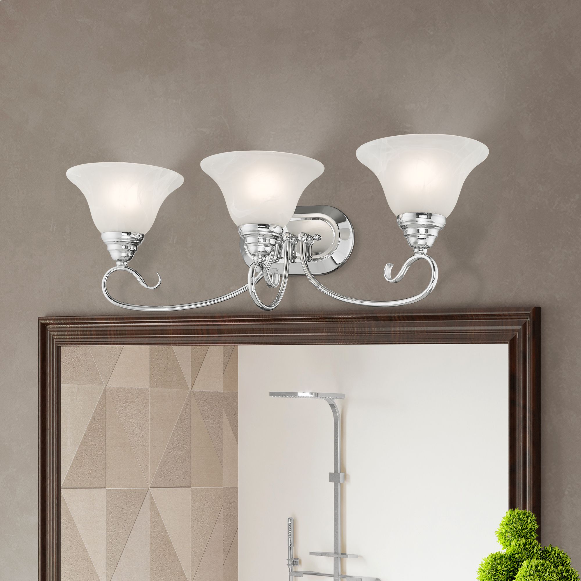Coronado 3-Light 8.5-in Chrome Bell Vanity Light