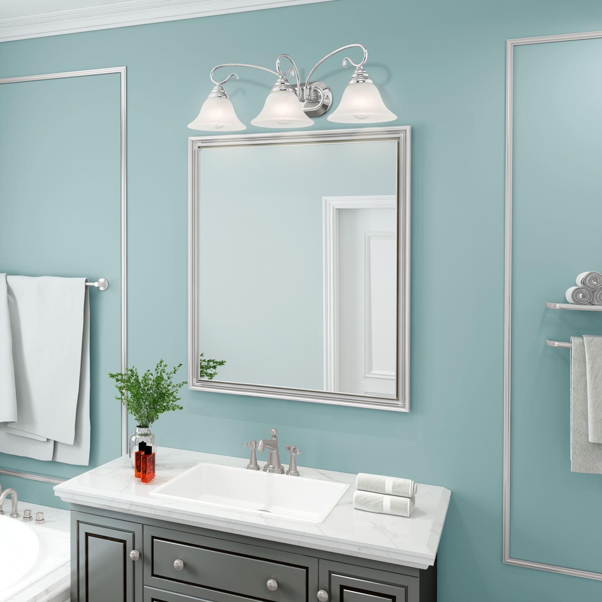 Coronado 3-Light 8.5-in Chrome Bell Vanity Light