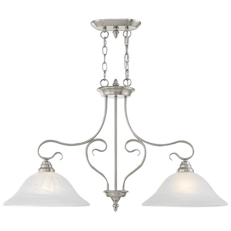 Image 2 Coronado 34 1/2" Wide Brushed Nickel 2-Light Linear Pendant
