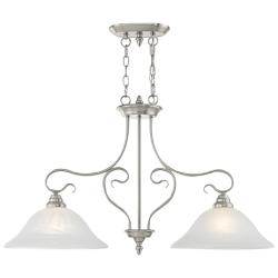 Coronado 34 1/2" Wide Brushed Nickel 2-Light Linear Pendant