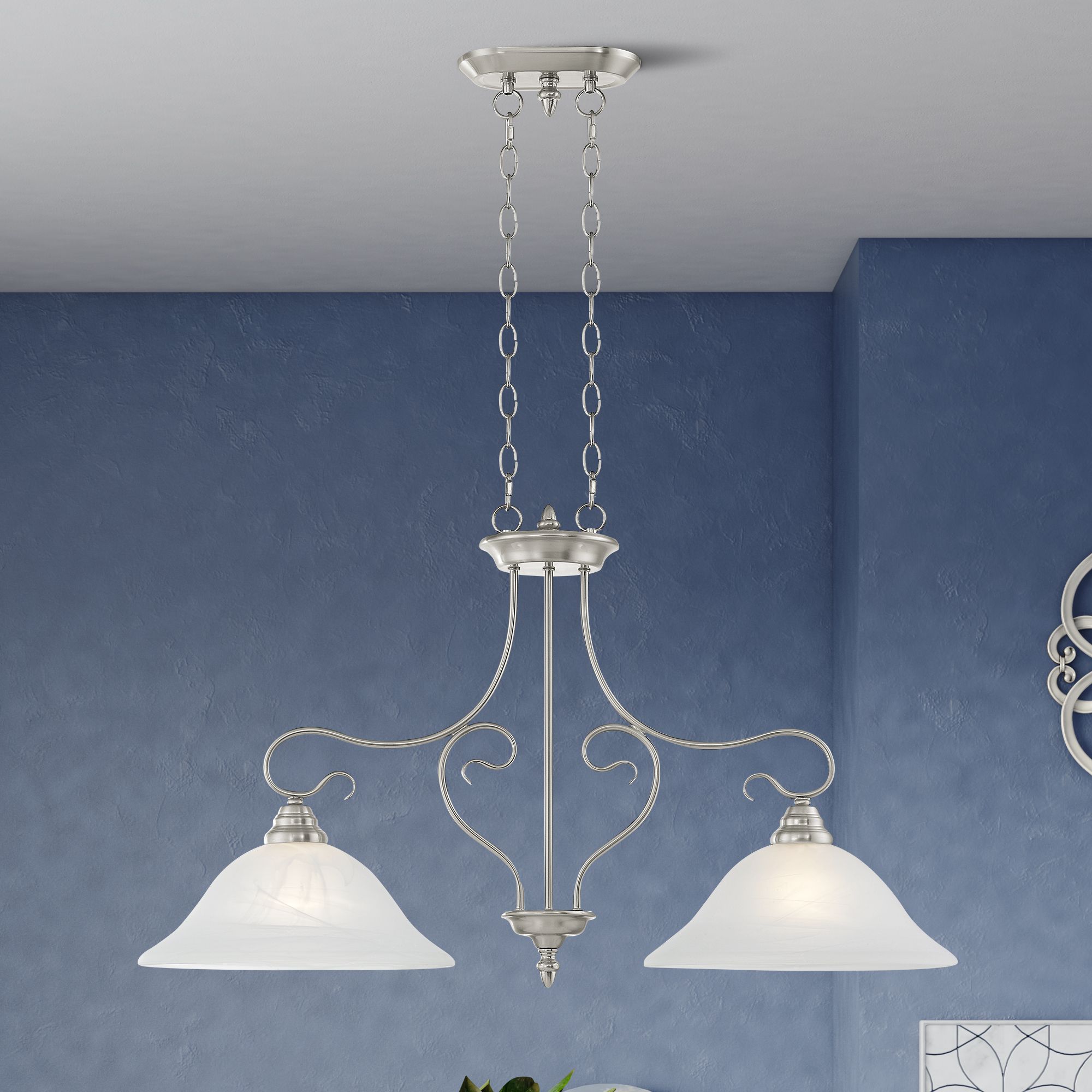 Coronado 34 1/2" Wide Brushed Nickel 2-Light Linear Pendant