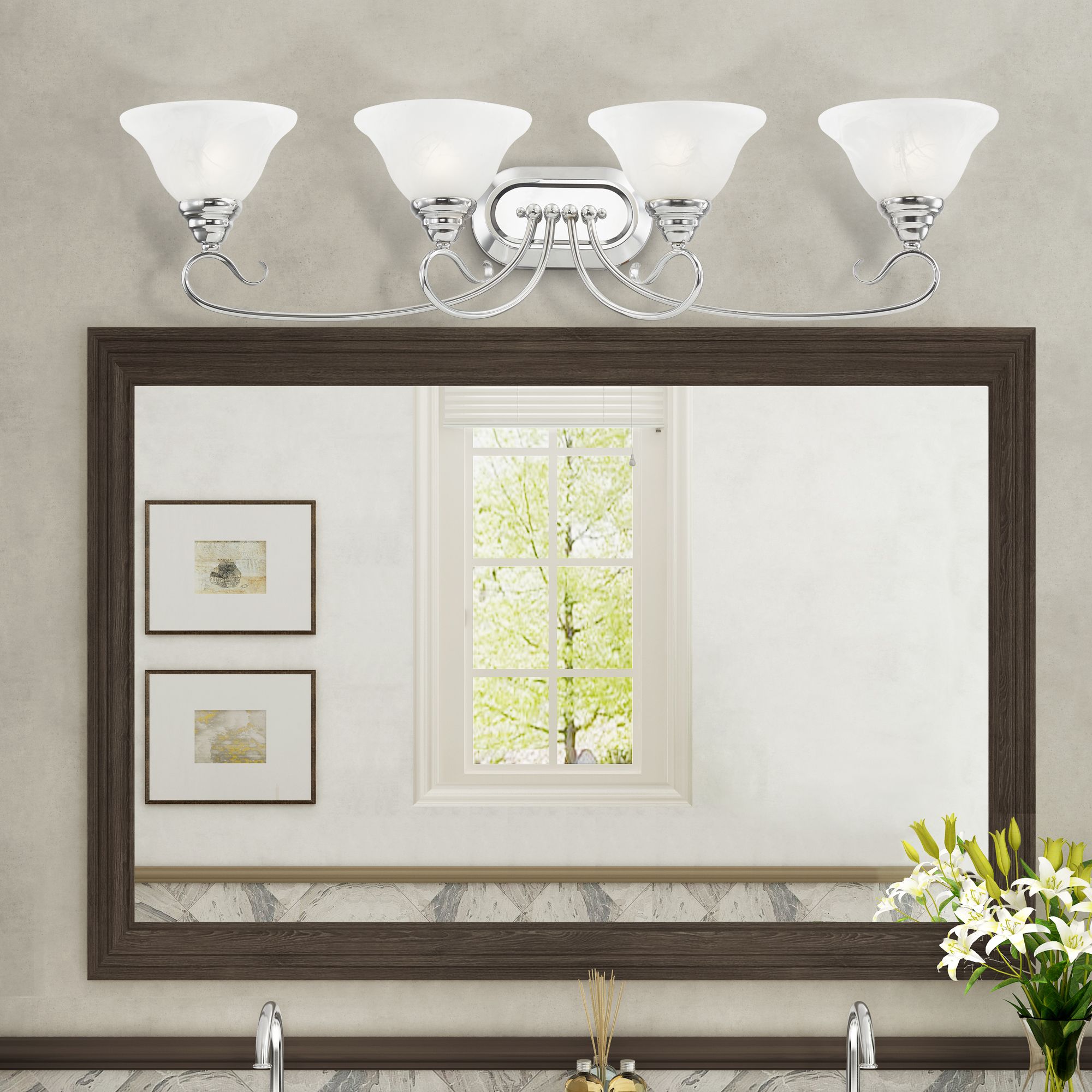 Coronado 4-Light 8.5-in Chrome Bell Vanity Light