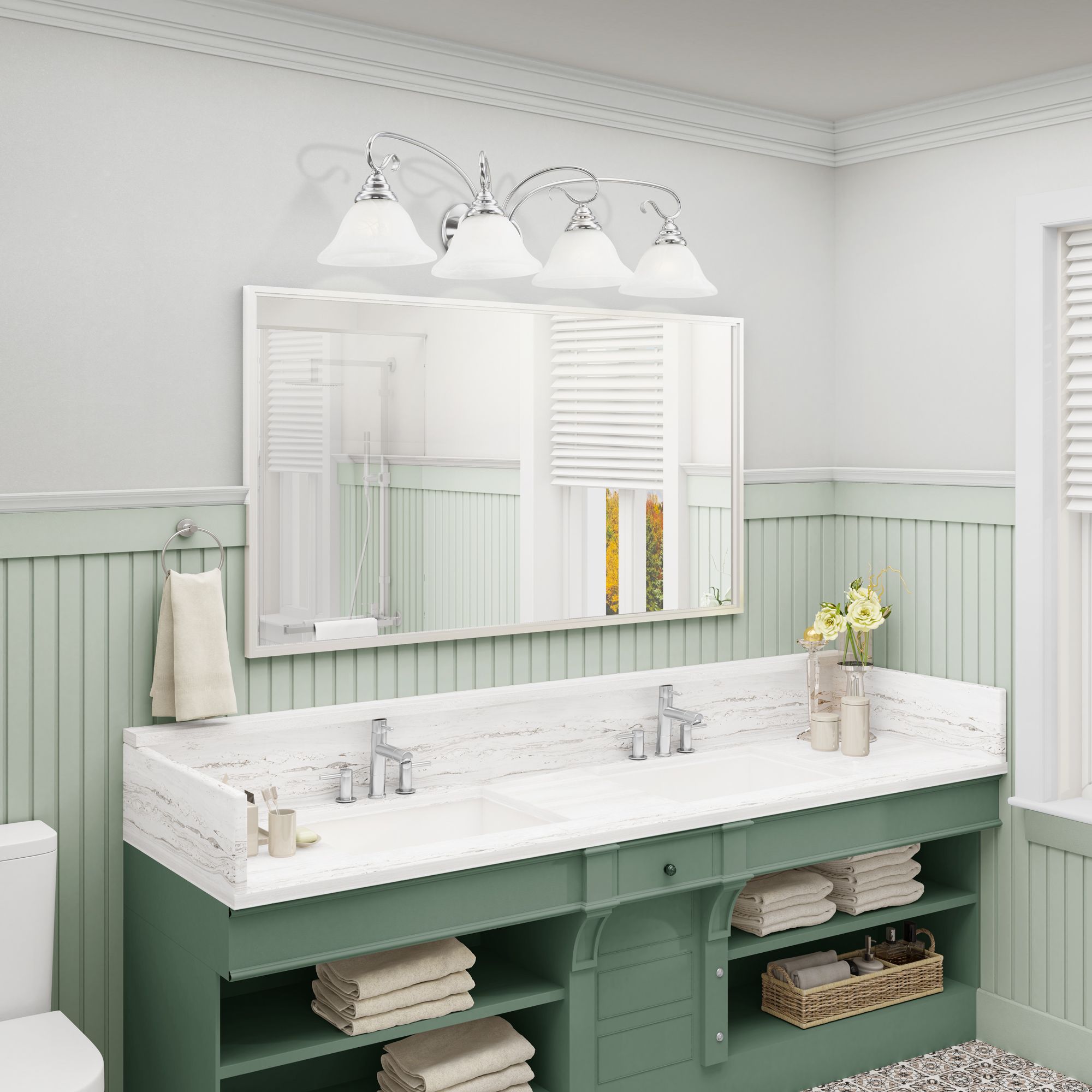 Coronado 4-Light 8.5-in Chrome Bell Vanity Light