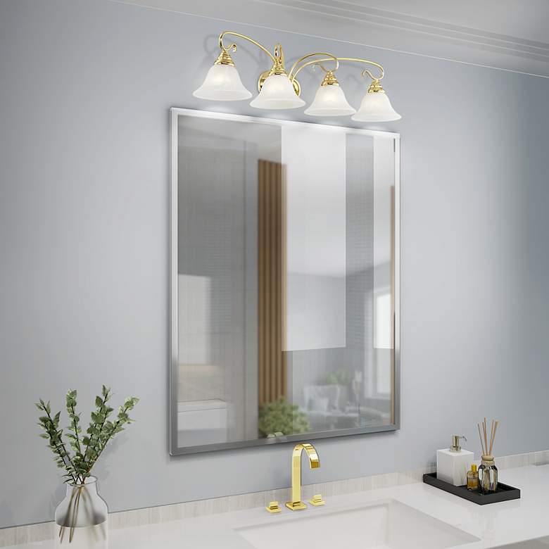 Image 5 Coronado 4-Light 8.5-in Polished Brass Bell Vanity Light more views