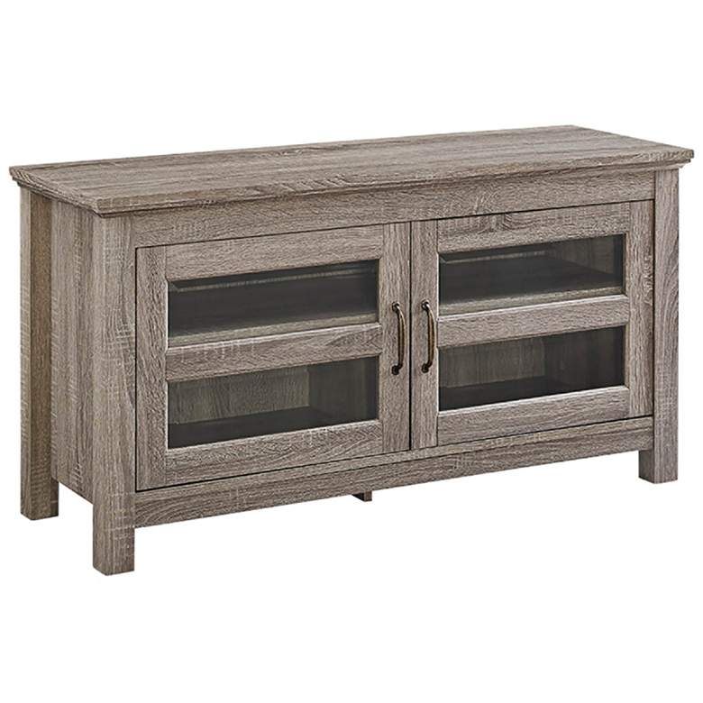Image 1 Coronado 44" Wide Gray Driftwood Glass Doors TV Media Stand