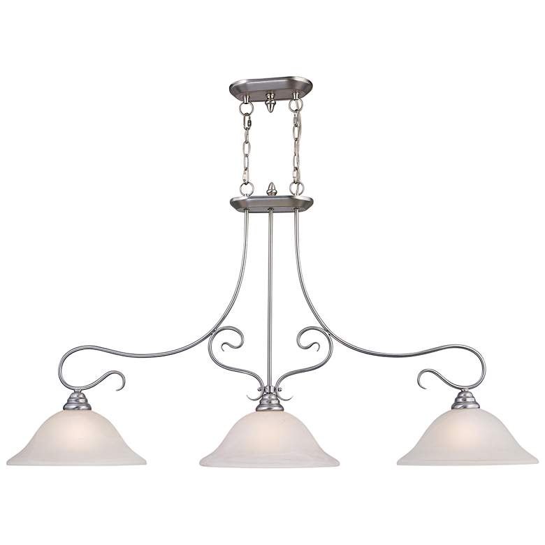 Image 3 Coronado 49" Wide Brushed Nickel 3-Light Linear Chandelier