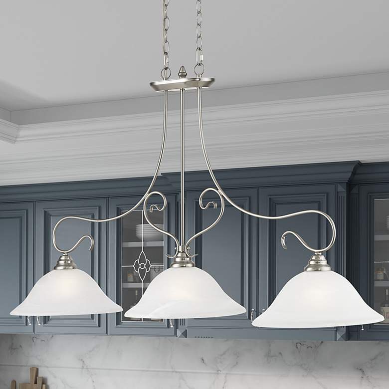 Image 2 Coronado 49" Wide Brushed Nickel 3-Light Linear Chandelier