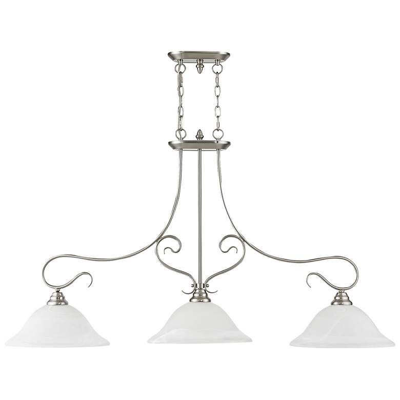 Image 5 Coronado 49" Wide Brushed Nickel 3-Light Linear Chandelier more views