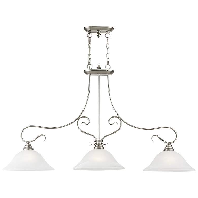 Image 6 Coronado 49" Wide Brushed Nickel 3-Light Linear Chandelier more views