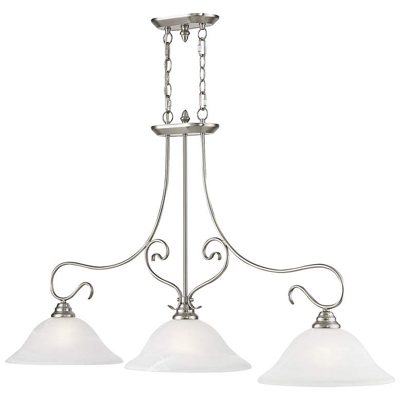 Image 7 Coronado 49" Wide Brushed Nickel 3-Light Linear Chandelier more views