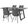 Coronado 5 Piece Rectangular Dining Set in Gray Faux Leather and Metal