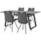 Coronado 5 Piece Rectangular Dining Set in Gray Faux Leather and Metal