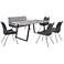 Coronado 6 Piece Rectangular Dining Set in Gray Faux Leather and Metal