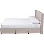 Coronado Beige Tufted Fabric 3-Drawer Full Platform Bed