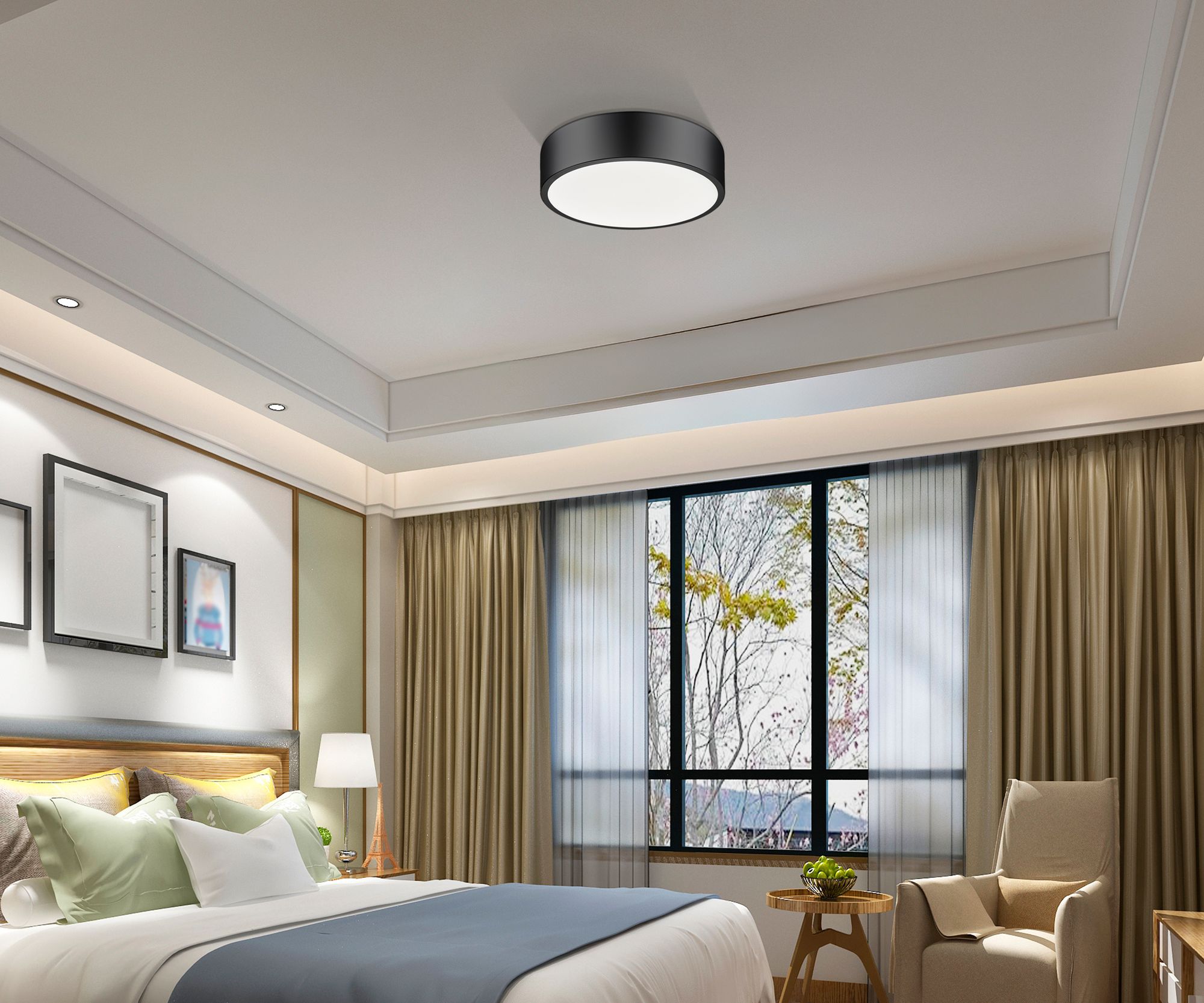 Image 2 Coronado by Z-Lite Matte Black 16 inch 1 Light Flush Mount more views