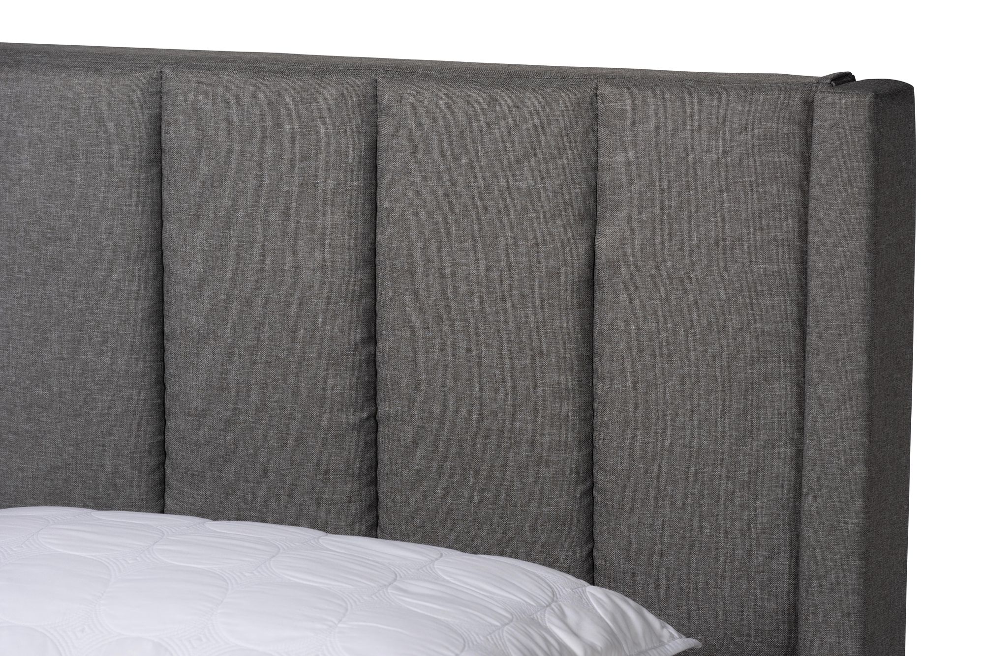 Image 3 Coronado Gray Tufted Fabric 3-Drawer Full Platform Bed more views