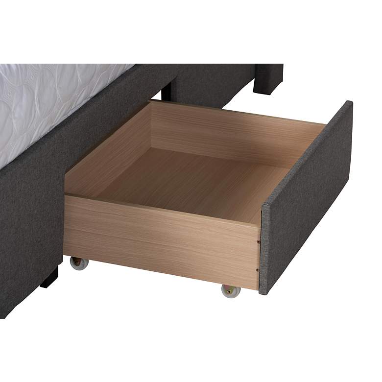 Image 4 Coronado Gray Tufted Fabric 3-Drawer Full Platform Bed more views