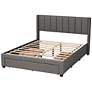 Coronado Gray Tufted Fabric 3-Drawer Full Platform Bed