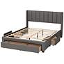 Coronado Gray Tufted Fabric 3-Drawer Full Platform Bed