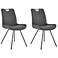 Coronado Set of 2 Dining Chairs in Gray Faux Leather and Gray Powder Coated