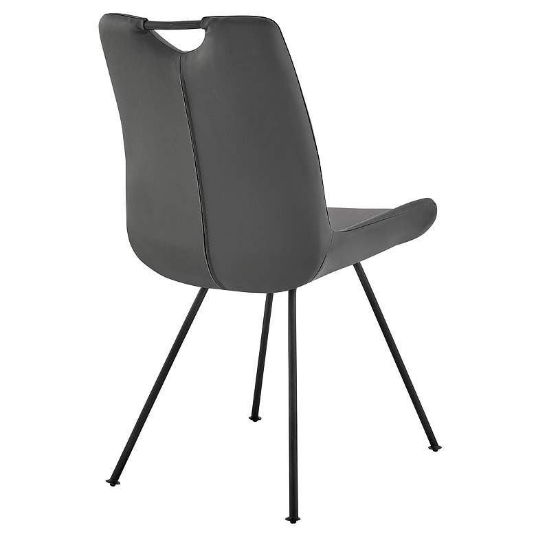 Image 2 Coronado Set of 2 Dining Chairs in Gray Faux Leather and Gray Powder Coated more views