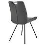 Coronado Set of 2 Dining Chairs in Gray Faux Leather and Gray Powder Coated