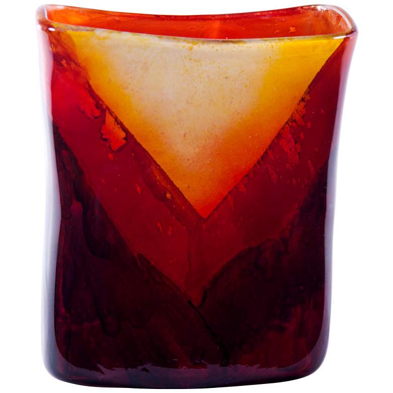 Image 1 Corozon Rectangular Art Glass 10 inch High Vase