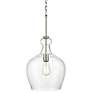 1_Corra 12" Wide Brushed Nickel Mini Pendant with Clear Glass