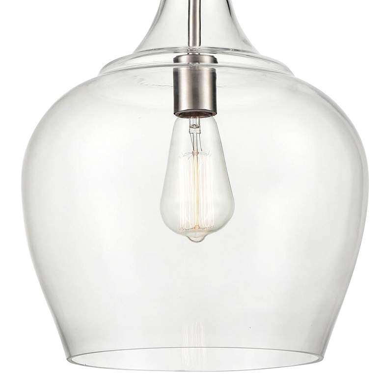 Image 2 Corra 12" Wide Brushed Nickel Mini Pendant with Clear Glass more views