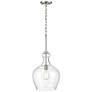 3_Corra 12" Wide Brushed Nickel Mini Pendant with Clear Glass more views