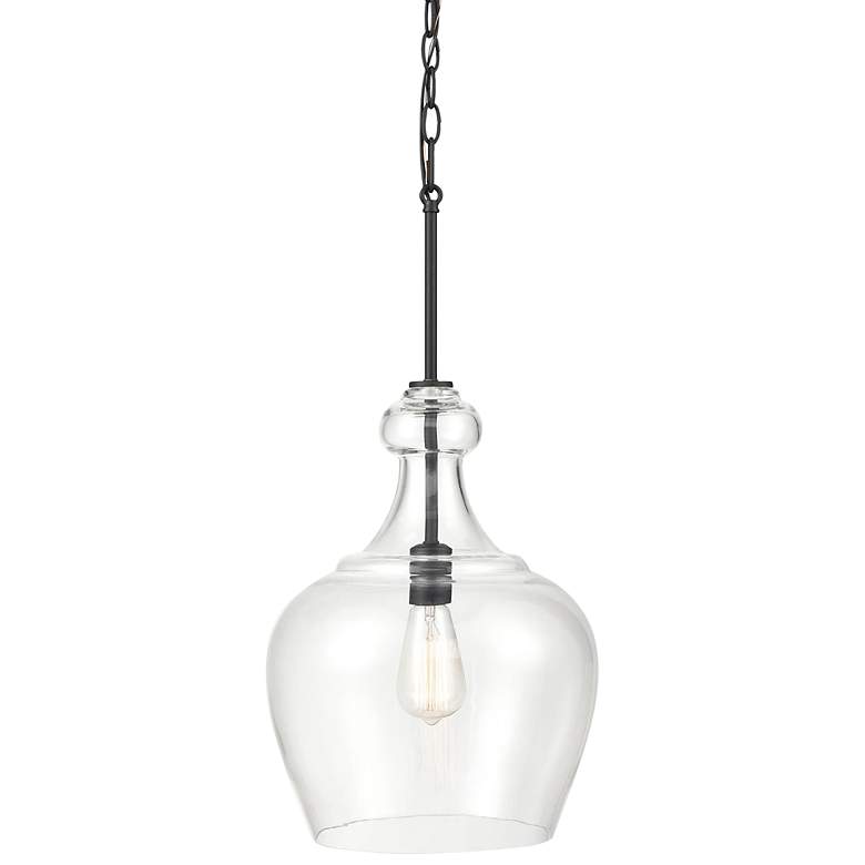 Image 1 Corra 12" Wide Matte Black Mini Pendant