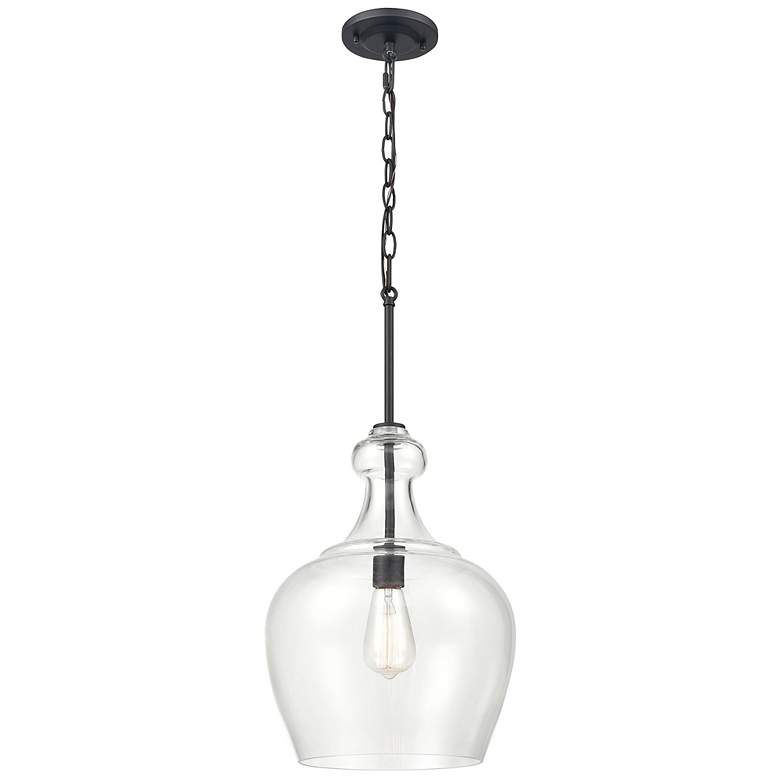 Image 4 Corra 12" Wide Matte Black Mini Pendant more views