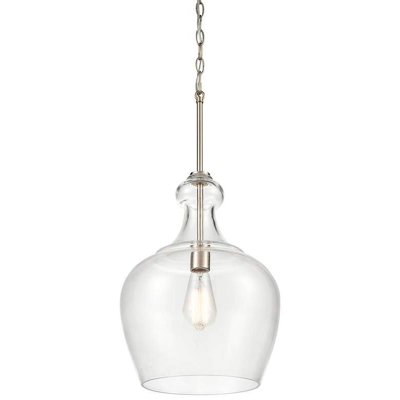 Image 1 Corra 12" Wide Modern Gold Clear Glass Mini Pendant