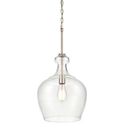 Corra 12" Wide Modern Gold Clear Glass Mini Pendant