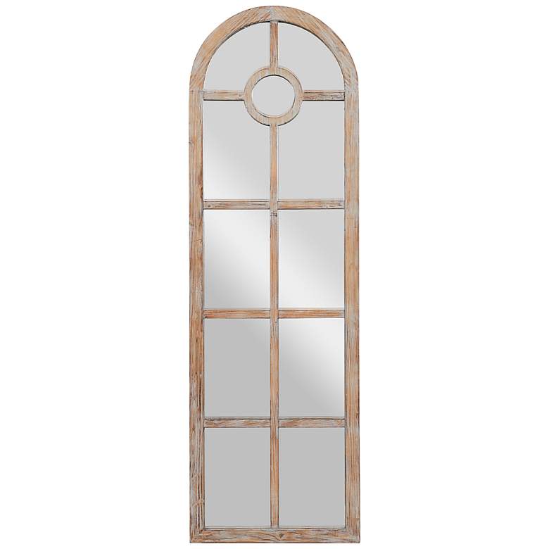 Image 2 Correa Distressed Brown 23" x 72" Arched Top Wall Mirror