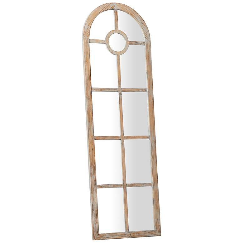 Image 6 Correa Distressed Brown 23 inch x 72 inch Arched Top Wall Mirror more views
