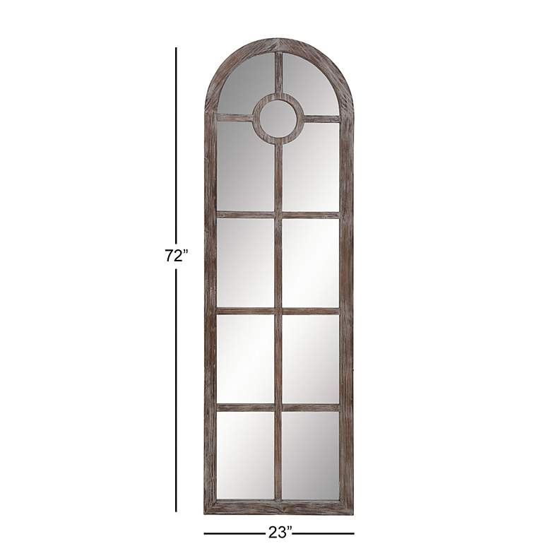 Image 7 Correa Distressed Brown 23" x 72" Arched Top Wall Mirror more views