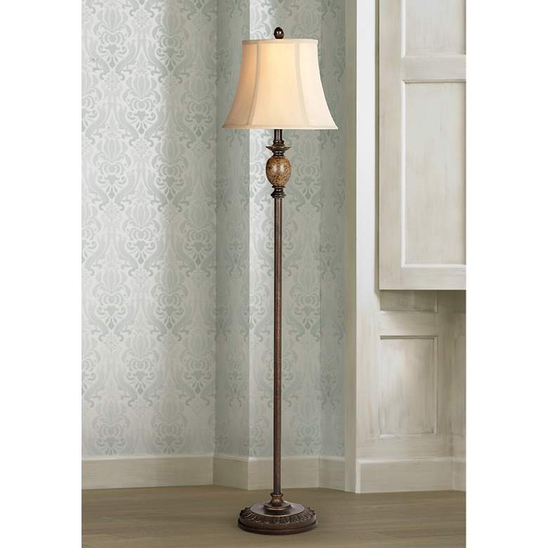 Image 1 Corrie Club Bronze Floor Lamp with 9W LED Bulb