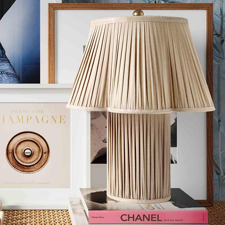 Image 1 Corrine 19 1/2" High Beige Linen Accent Table Lamp