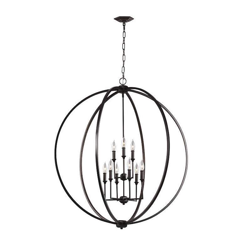 Image 1 Corrine 36" Wide Oil-Rubbed Bronze 9-Light Orb Pendant Light
