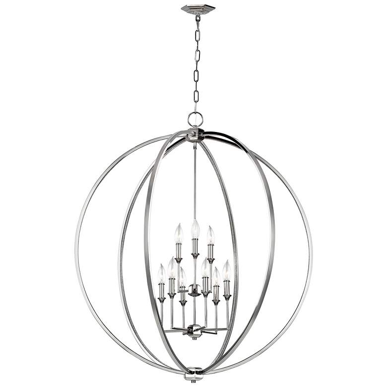 Image 1 Corrine 36" Wide Polished Nickel 9-Light Orb Pendant