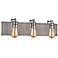 Corrugated Steel 24"W Weathered Zinc and Nickel Bath Light