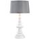 Corsage Gloss White with Silver Shade Outdoor Table Lamp