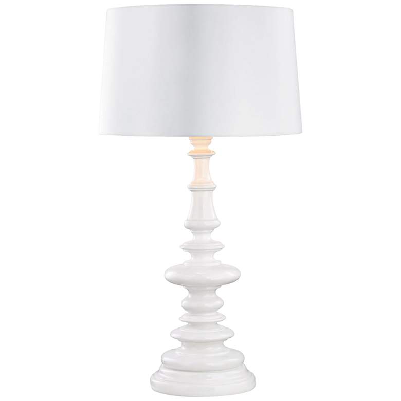 Image 1 Corsage Gloss White with White Shade Outdoor Table Lamp