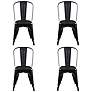 1_Corsair Black Metal Stacking Side Chairs Set of 4