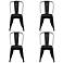 Corsair Black Metal Stacking Side Chairs Set of 4