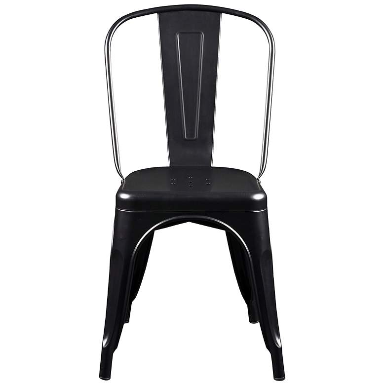 Image 3 Corsair Black Metal Stacking Side Chairs Set of 4 more views