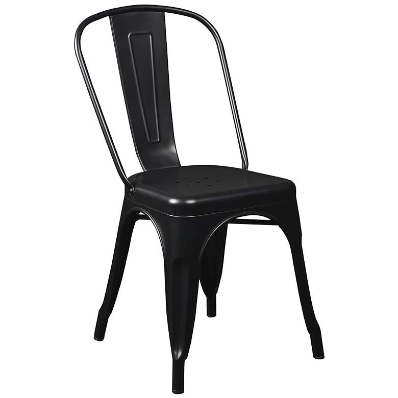 Image 4 Corsair Black Metal Stacking Side Chairs Set of 4 more views