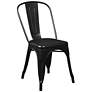 4_Corsair Black Metal Stacking Side Chairs Set of 4 more views
