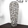 Corsi I Metallic Polished Silver Metal 25" High Coral Vase